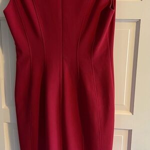 White House Black Market Rich Red Midi Dress